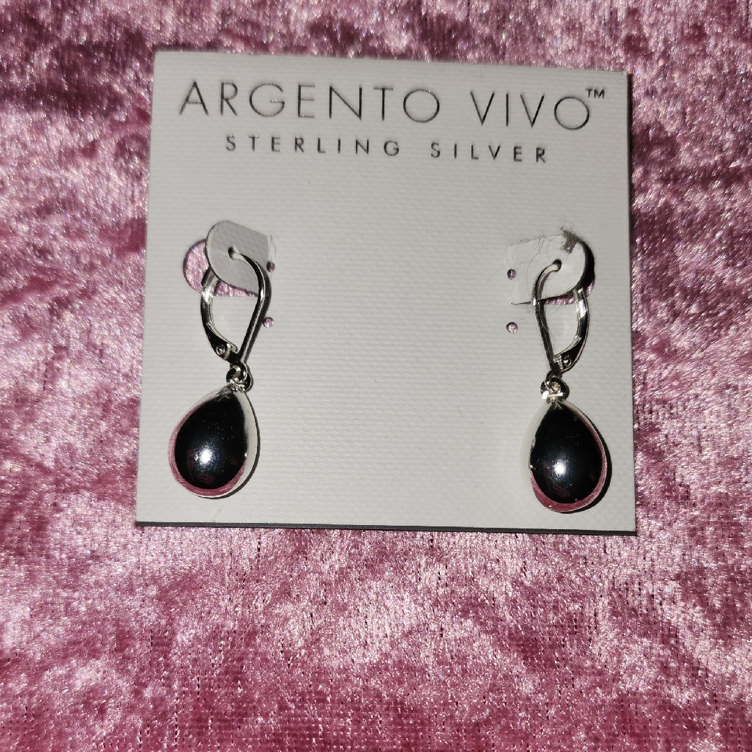 Argento Vivo Sterling Silver Teardrop Earrings/ Nwt / Stunning